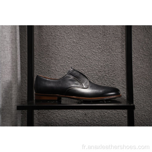 Chaussures décontractées respirantes en cuir pour hommes